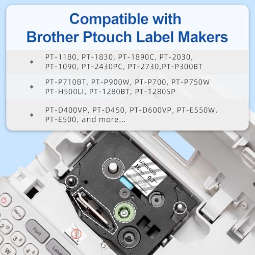 Labelife 18mm Label Tape White on Clear 3/4" Replace for Brother P Touch | TZe-145 TZe TZ Tape 18mm 0.7 Laminated Clear TZe145 TZ145 Compatible with Ptouch PTD600 PTD400AD PT1880 Label Maker, 4-Pack - color: White on Clear, size: 18mm 0.7 inch