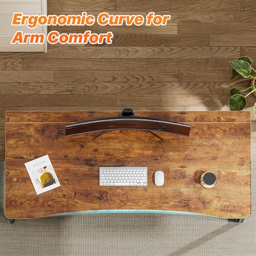 Huuger Folding Desk for Small Spaces, 47.2 Inch Foldable Computer Table - color: Rustic Brown, size: 18.9"D x 47.2"W