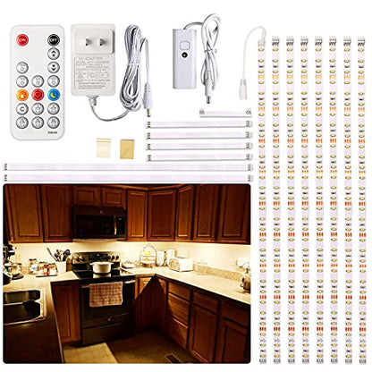 WOBANE 8PCS 20inch Under Cabinet Lighting with Remote,Warm White LED Light - color: Warm White