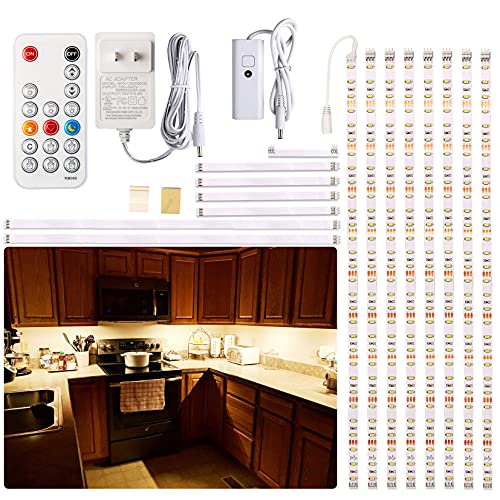 WOBANE 8PCS 20inch Under Cabinet Lighting with Remote,Warm White LED Light - color: Warm White