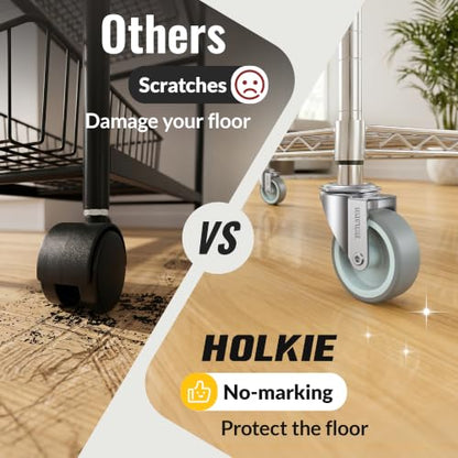 HOLKIE Caster Wheels 3 inch with No Brake Stem Casters, 3/8" -16 x 1-1/2" (Stem Diameter 3/8", Stem Length 1-1/2") Threaded Swivel Casters Set of 4 Heavy Duty Castors Grey 12 Pack - color: Grey-12Pack, size: 3/8" -16x 1-1/2"