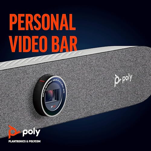 Poly Studio P15 Personal Video Bar (Plantronics + Polycom) - 4K Video Quality - Camera, Microphones & Speaker Solution with Premium Audio & Video - Certified for Zoom and Teams - style: Poly Studio P15 4K HD Webcam