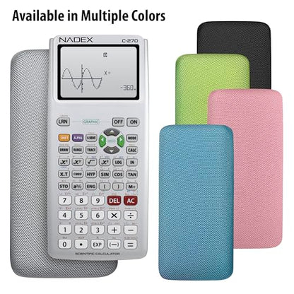 Scientific Calculator with Graphing, Includes Carrying Case, for College and High School Students, Calculus, Algebra, Geometry, Trigonometry, Statistics, Physics, Chemistry, Silver - color: Silver