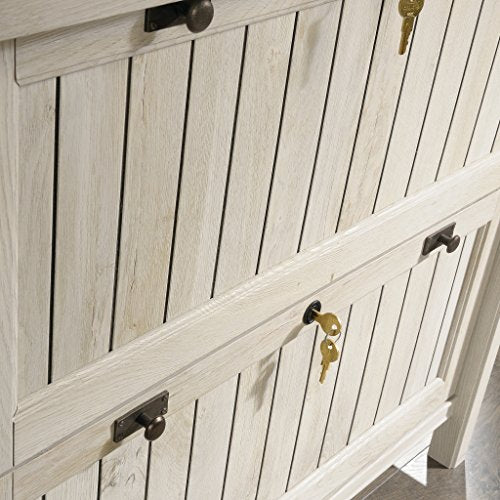 Sauder Costa 2 Drawer Lateral File Cabinet with Lock for Home Office, in Chalked Chestnut