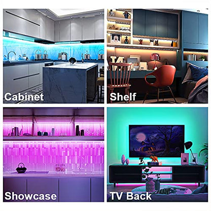maylit 10 PCS RGB Under Cabinet Lights with App and Remote Control - size: 16.4FT without Motion Sensor