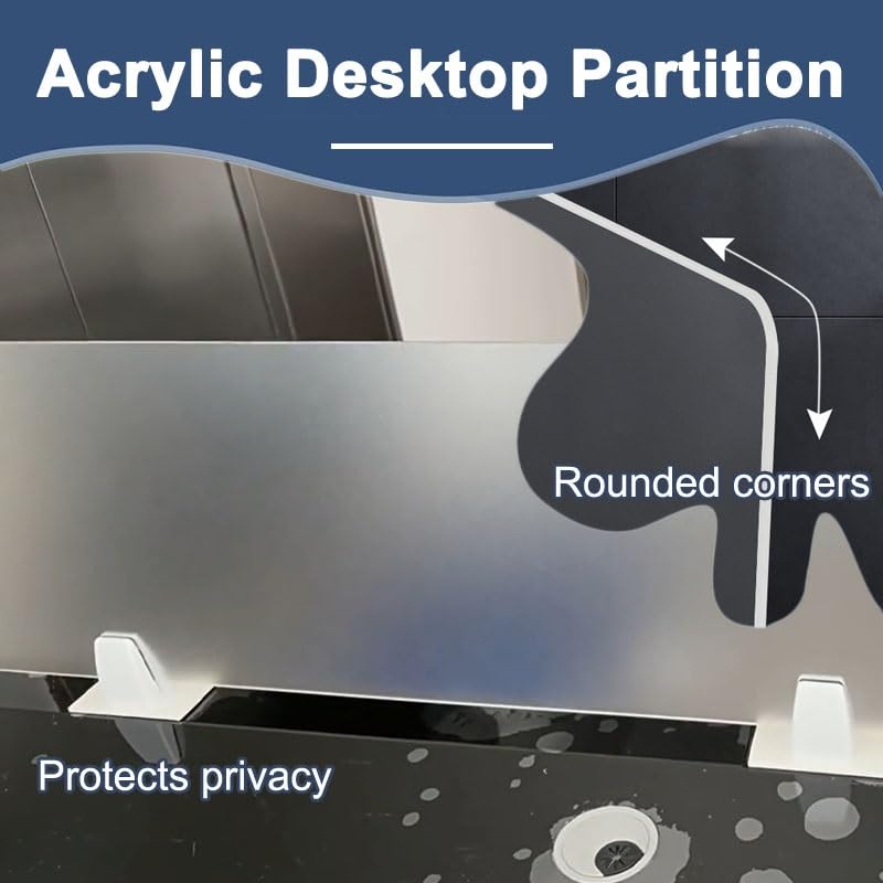 Acrylic Desk Privacy Divider, Freestanding Table Partition Panel, Portable Board with Clamps for Offices Library(15.7x47.2in) - size: 15.7x47.2in