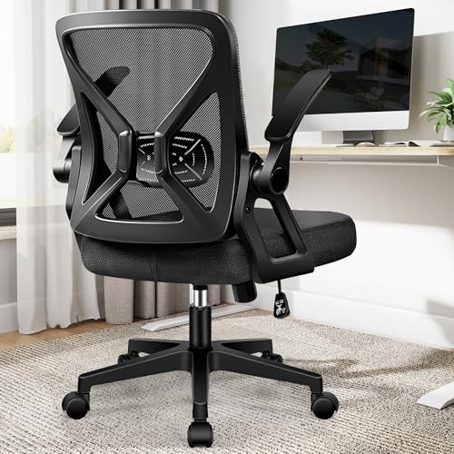 FelixKing Office Chair - Ergonomic Desk Chair Breathable Mesh Task with Wheels and Lumbar Support Home Desk Office Chairs with Flip up Armrest Rolling Swivel for Home Computer Black Pack of 2 - color: Black, size: 2 PACK