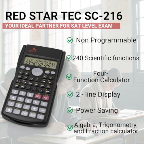 SC-216 Non-Graphing Scientific Calculator, Middle/High School, Fraction Key | Non Programmable - style: Single Pack