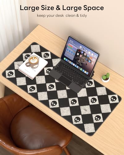 Mouse Pad 31.5x15.7in Large Desk Mat Non-Slip for Office - color: Cute Skulls, size: 31.5" x 15.7"