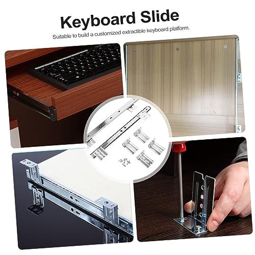 Outanaya 13.77 Inch Bearing Keyboard Slide Rails Soft-Close Under Desk Drawer Slides for Custom Keyboard Tray Mount with Ball Bearing Design