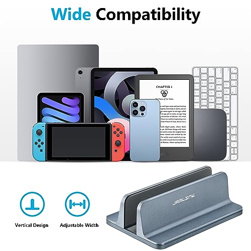JARLINK Vertical Laptop Stand, Adjustable Aluminum Desktop Holder, Gray - color: Grey, size: 1-slot