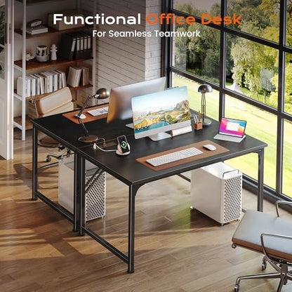 PRAISUN 40 X 24 Inch Deeper Desk with Power Outlets - color: Black, size: 39.4*23.6 inch