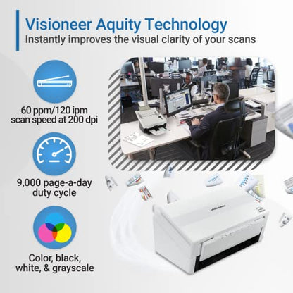 Visioneer Patriot D40 Duplex Scanner for PC and Mac, 70 PPM, Sheetfed 80 Page Automatic Document Feeder (ADF) - size: PD40