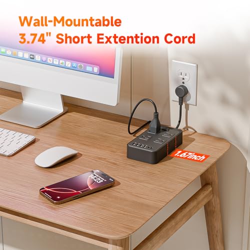 14-in-1 Short Extension Cord Non-Surge Protector for CruiseShip