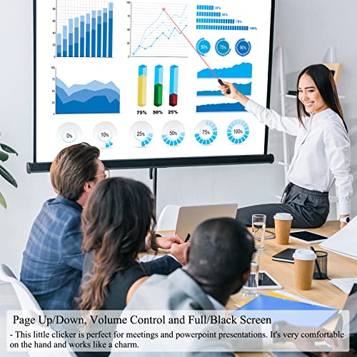 Wireless Presentation Clicker for Google Slides: 100ft Range | Ultra-Bright 656ft Red Pointer | Battery Powered - Plug & Play USB Presenter Remote with Volume & Black Screen for Mac Win PPT Keynote - style: USB-1 Pack