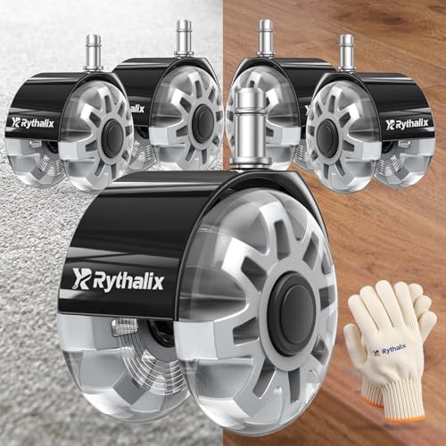 3" Office Chair Wheels Set of 5 - Desk Chair Caster Wheels - size: 3 Inch
