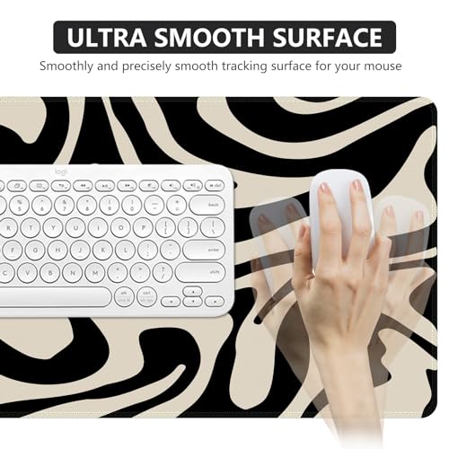 iCasso Desk Mat,Cute Desk Pad Mat,Black Topographic - color: Black Topographic
