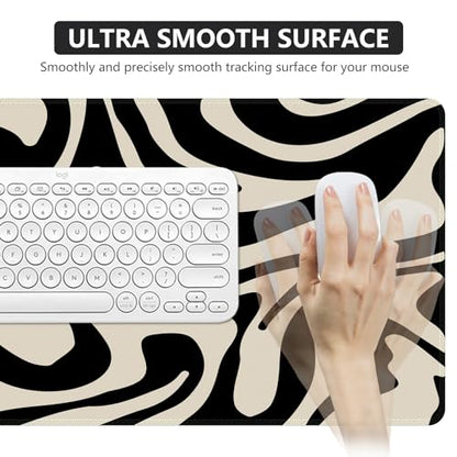 iCasso Desk Mat,Cute Desk Pad Mat,Black Topographic - color: Black Topographic