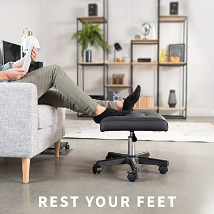 VIVO Black Mobile Under Desk Leg Rest, CHAIR-S04F