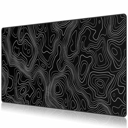 JIALONG Black Topographic Large Gaming Mouse Pad, XXL Mousepad, Big Mouse Mat Desk Pad for Keyboard and Mouse, Gaming Computer Laptop PC Desk Office Accessories - color: Black Topographic