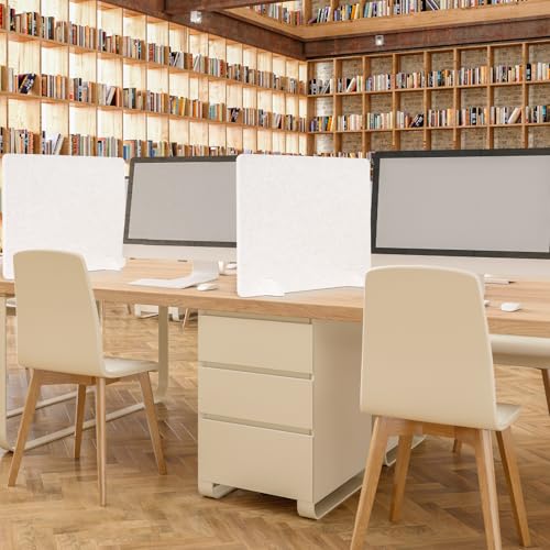 2 Pack Acoustic Desk Dividers - 24" x 20" Freestanding Privacy Panels Set with Noise - Reducing Design Cubicle Sound Proof, Ideal for Office, Classroom, and Home (Light Beige) - color: Light Beige, size: 2 Pack