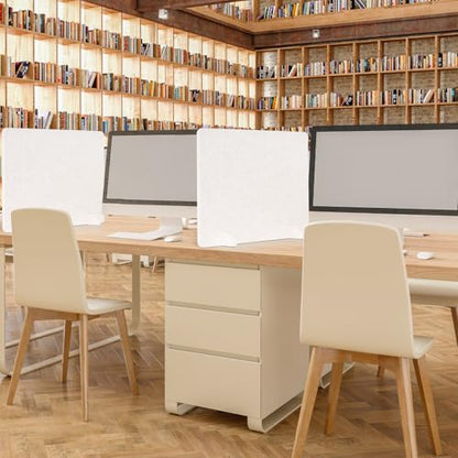 2 Pack Acoustic Desk Dividers - 24" x 20" Freestanding Privacy Panels Set with Noise - Reducing Design Cubicle Sound Proof, Ideal for Office, Classroom, and Home (Light Beige) - color: Light Beige, size: 2 Pack