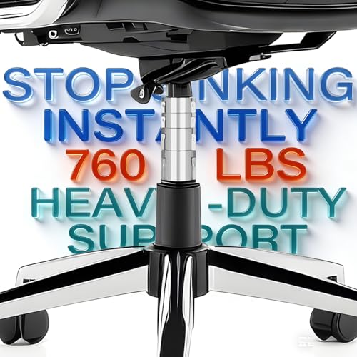 Office Chair Sinking Stopper Lifting Rod Fix Pipe Clamp Kit to Sinking|Made of Steel Strong Enough to Support Maximum 760 Pounds | No More Sink & No Need to Replace Chair Gas Lift Cylinder - Silver
