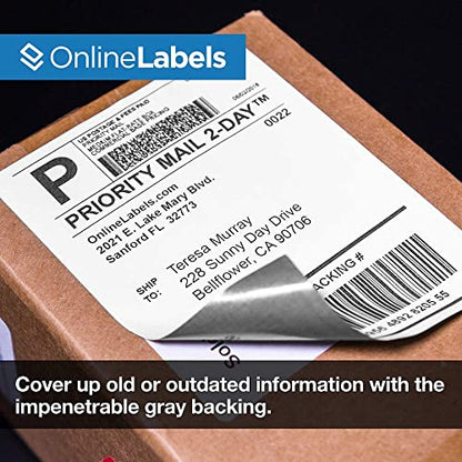 8.5 x 5.5 Blockout Shipping Labels (Laser Printers Only) - Pack of 500 Lables, 250 Sheets - OnlineLabels - size: 250 Sheet Pack