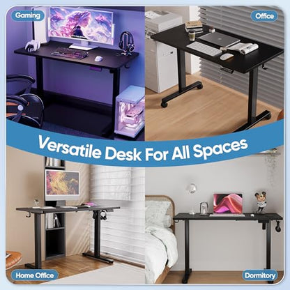 Monomi 48" x24“ Electric Height Adjustable Standing Desk,Black | Ergonomic Home Office Computer Gaming Desks with Memory Presets,Stable Steel Frame,176 lbs Capacity,Easy Assembly - color: Black, size: 48x24