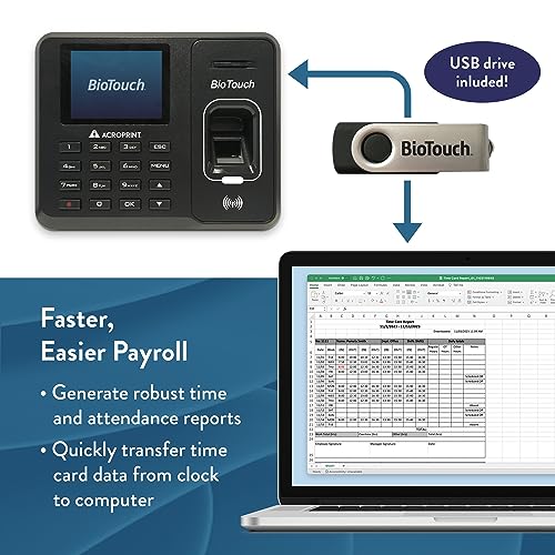 Acroprint BioTouch Self-Contained Automatic Biometric Fingerprint/Proximity Time Clock (No Monthly Fee) - style: BioTouch