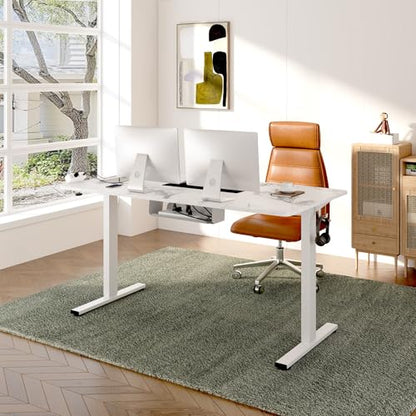 FLEXISPOT EN2 48"x30" Whole-Piece Standing Desk with Power Strip, White - color: White Top + White Frame, size: 48x30"