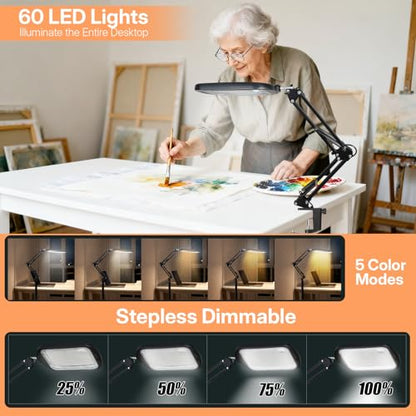30X 10X Extra Large Floor Magnifying Glass with Light and Stand - color: Black