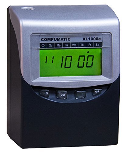 Compumatic XL1000e Calculating Time Recorder | Bundle with 100 Cards, Rack, Spare Ribbon, Keys