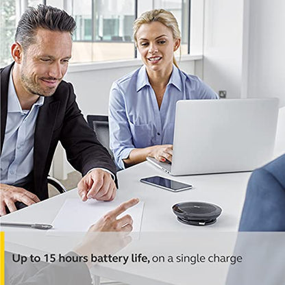 Jabra Speak 510 UC Wireless Bluetooth Speaker for Softphone and Mobile Phone – Easy Setup, Portable Speaker for Holding Meetings Anywhere with Outstanding Sound Quality (Renewed)