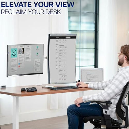 VIVO Dual Monitor Desk Mount, Heavy Duty Fully Adjustable Stand, Fits 2 LCD LED Screens up to 32 inches, White, STAND-V032W - color: White, size: 13" - 32"
