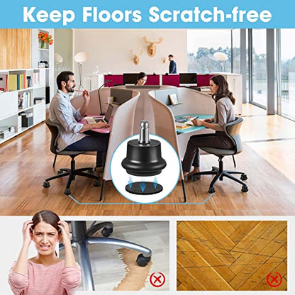 Bell Glides Replacement Office Chair, Castors Wheels Stopper Chair Feet - style: Short Fixed Feet-5PCS