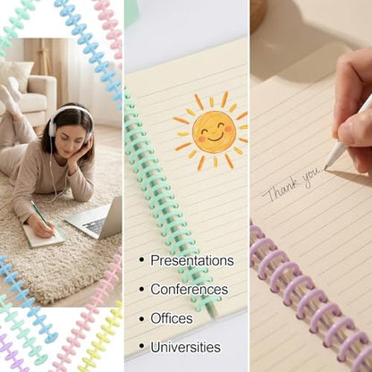 50 Pcs Plastic Spiral Binding Coils, Plastic Binding Combs 30 Ring Diameter 0.47inch Add Pages to Notebooks, Snap Close Comb Binding Spines Binder Dividers, Ring Coil for Loose Rings Spiral Notebook - size: 50 pcs
