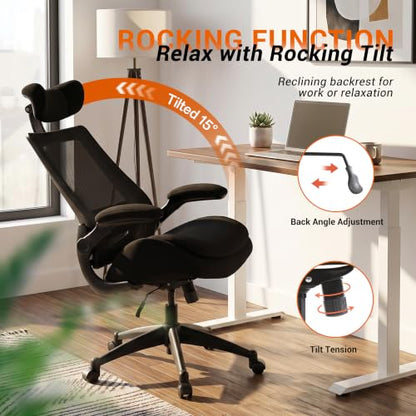 BOLISS 400lbs High Back Ergonomic Office Chair with Dual Seat Cushion - color: Black, size: BLS-2818HS