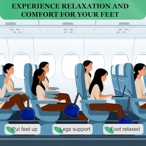PATIKIL Airplane Footrest,2 Pack Adjustable Foot Hammock,Rose,Pale Blue - color: Rose, Pale Blue