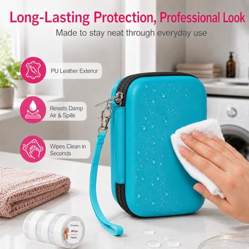 PAIYULE Hard EVA Case for Phomemo D30/D35 for Nelko P21 Label Maker - color: Deep Green