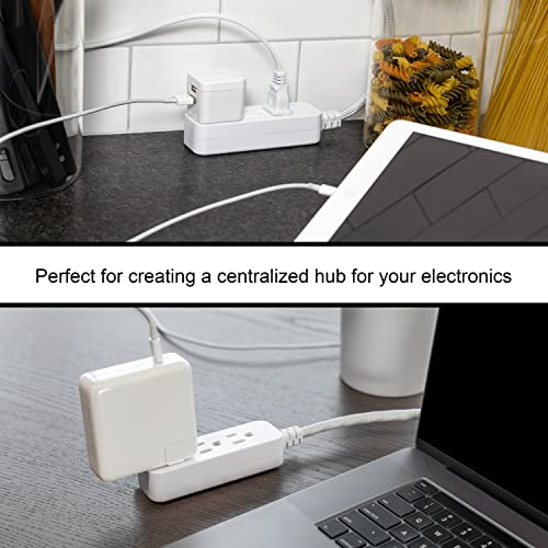 GE 3-Outlet Power Strip 5 Inch Braided Extension Cord with Multiple Outlets - size: 5 Inch
