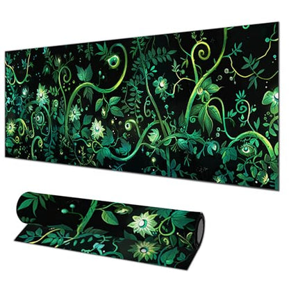 HOMETITUTE Large Mouse Pad 31.5x11.8 Inch Gaming Mousepad Green Vine Botanical Art Non-Slip Keyboard Desktop Protector Mat XL Mouse Pad for Home Office Laptop Wireless Mice Accessories - color: Green Vine Botanical Art