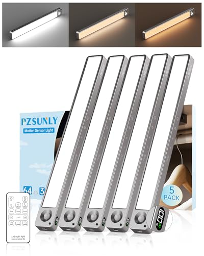 5-Pack Under Cabinet Lighting Wireless Motion Sensor Light Indoor - color: Dark Gray, size: 5Pack
