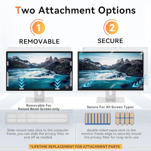 [2 Pack] 21.5 Inch Computer Privacy Screen for 16:9 Widescreen Monitor - size: 21.5" (16:9)