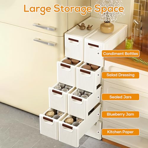 5 Drawers Slim Bathroom Storage Cabinet Dresser, Narrow Plastic Rolling Cart Organizer with Drawers, for Small Spaces, Kitchen, Laundry, Office, Bedroom, White - size: 7.5"x16.5"xx35.8"(5-Drawer)
