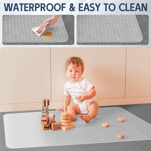 Desk Chair Mat for Low Pile Carpets, 55" x 35" Office Clear Protector Floor Mat for Carpets, Easy Glide Plastic Mat for Office Home (Rectangle)