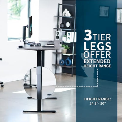 VIVO Dark Gray 63 x 32 in Standing Desk, DESK-KIT-2B1G - color: Dark Gray Top / Black Frame, size: 63 x 32