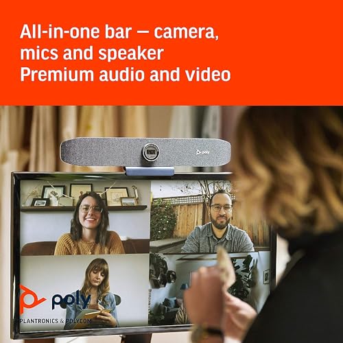 Poly Studio P15 Personal Video Bar (Plantronics + Polycom) - 4K Video Quality - Camera, Microphones & Speaker Solution with Premium Audio & Video - Certified for Zoom and Teams - style: Poly Studio P15 4K HD Webcam