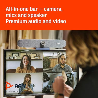 Poly Studio P15 Personal Video Bar (Plantronics + Polycom) - 4K Video Quality - Camera, Microphones & Speaker Solution with Premium Audio & Video - Certified for Zoom and Teams - style: Poly Studio P15 4K HD Webcam