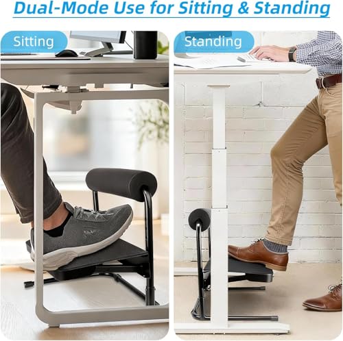 Adjustable Foot Rest Under Desk Footrest Leg Rest 6 Height Positions for Desk, Office Gaming Chairs Ergonomic with Relief Platform for Standing Desks